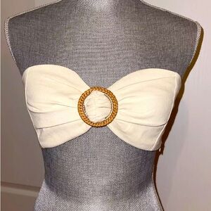 NWT - Price Drop! - Revolve Skylar Rose Cream Bandeau Top with Circle Buckle, S